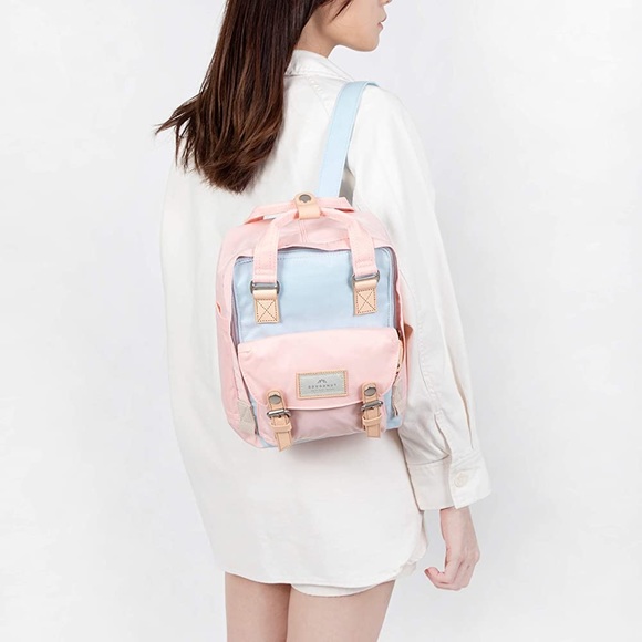 Doughnut Bags Doughnut Macaroon Mini Leather Trimmed Backpack